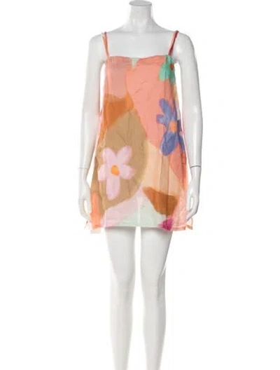 Pre-owned Vitamin A Linen Mini Dress W/ Tags In Multi