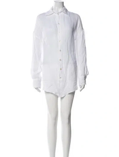 Pre-owned Vitamin A Linen Mini Dress In White
