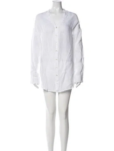 Pre-owned Vitamin A Linen Mini Dress In White
