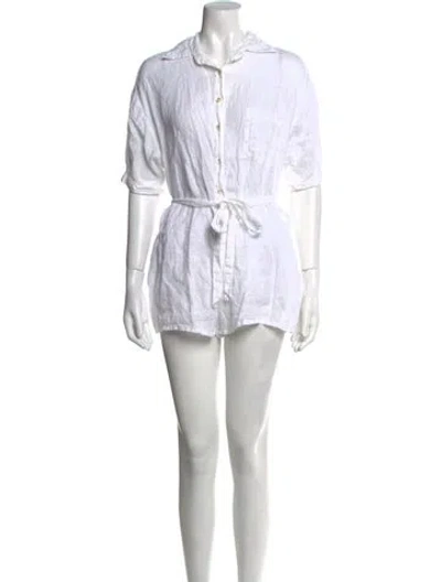 Pre-owned Vitamin A Linen Romper In White