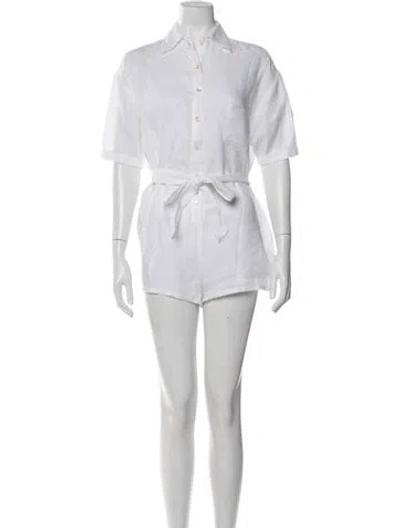 Pre-owned Vitamin A Linen Romper In White