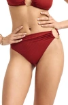 Vitamin A ® Lolita Ring High Waist Bikini Bottoms In Red