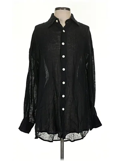 Pre-owned Vitamin A Long Sleeve Blouse In Black