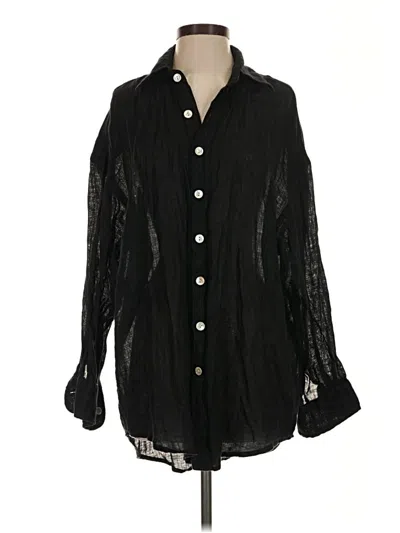 Pre-owned Vitamin A Long Sleeve Blouse In Black