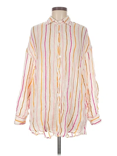 Pre-owned Vitamin A Long Sleeve Blouse In White