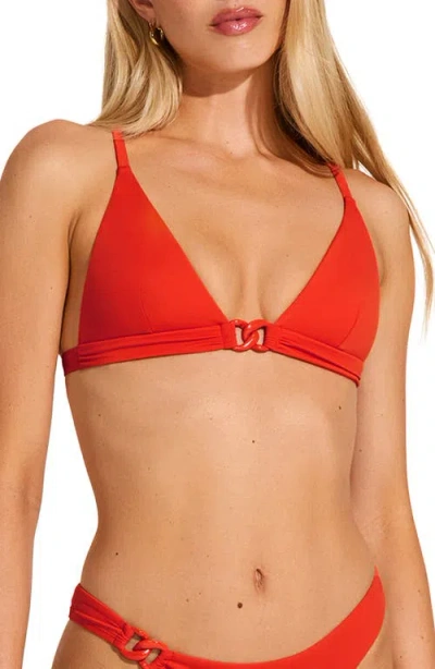 Vitamin A ® Luxe Link Bralette Bikini Top In Red
