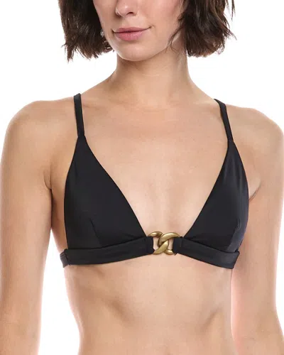 Vitamin A Luxe Link Bralette Bikini Top In Black