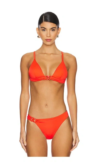 Vitamin A Luxe Link Bralette Bikini Top In Poppy