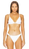 Vitamin A Luxe Link Triangle Bikini Top In White
