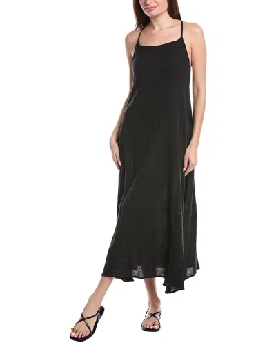 Vitamin A Mari Linen-blend Maxi Dress In Black