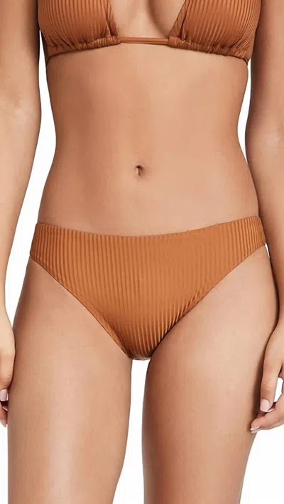 Vitamin A California High Leg Bottom In Chai Eco Rib In Orange