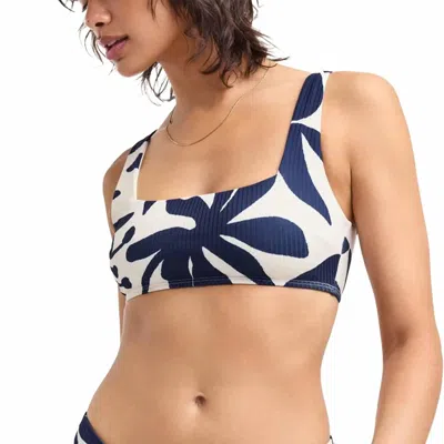 Vitamin A Mika Bralette Bikini Top In Night Flower In Blue