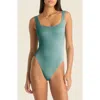Shop Vitamin A ® Mika Metallic One-piece Swimsuit In Aqua