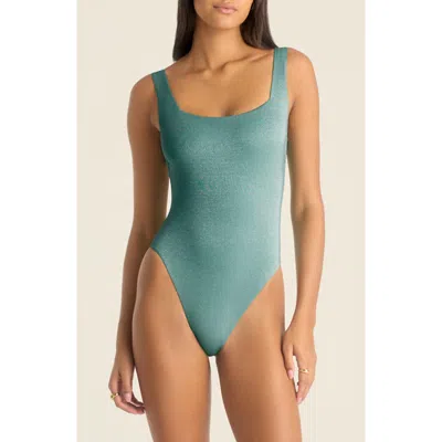 Vitamin A ® Mika Metallic One-piece Swimsuit In Aqua