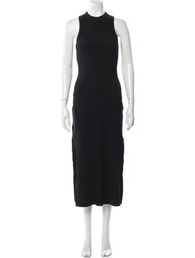 Pre-owned Vitamin A Mock Neck Midi Length Dress In Blue