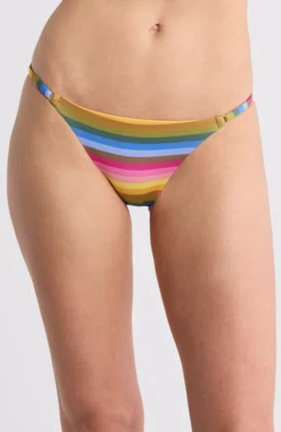Vitamin A ® Moss Adjustable Side String Bikini Bottoms In Rainbow Stripe