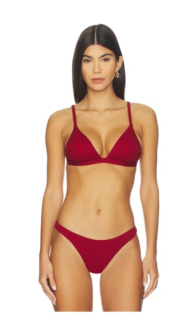 Vitamin A Moss Bikini Top In Burgundy