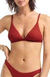 Vitamin A ® Moss Rib Bikini Top In Burgundy