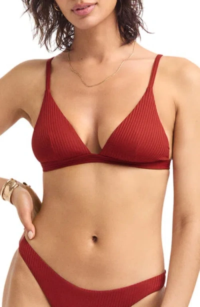 Vitamin A ® Moss Rib Bikini Top In Burgundy