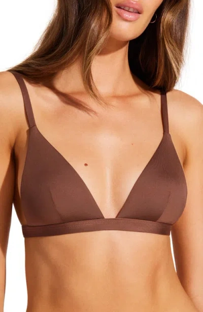 Vitamin A ® Moss Triangle Bikini Top In Mocha Ecolux