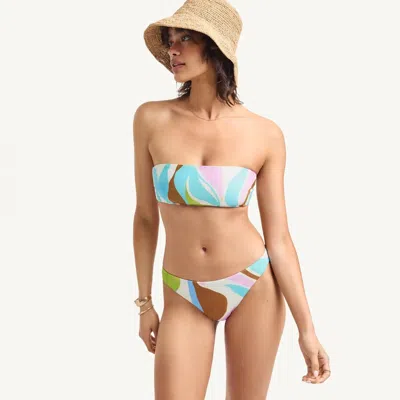 Vitamin A Nala Bandeau Bikini Top In Coast Colorblock In Multi