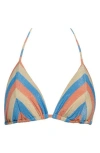 Vitamin A ® Natalie Miter Halter Bikini Top In Metallic