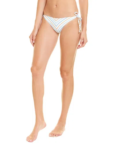 Vitamin A Natalie Miter Stripe Tie-side Bikini Bottom In White