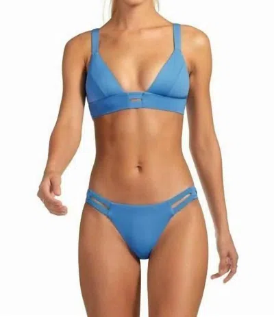 Vitamin A Neutra Hipster Bikini Bottom In Mediterranean Blue Ecolux In Transparent