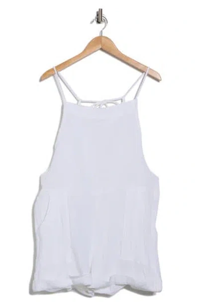 Vitamin A ® Ophelia Linen & Organic Cotton Cover-up Overalls In White