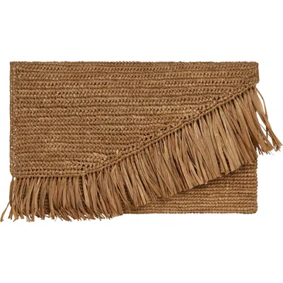 Vitamin A ® Paloma Raffia Clutch In Brown