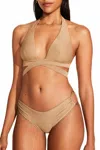 Vitamin A Pin Up Star Full Bikini Bottom In Golden Glow In Brown