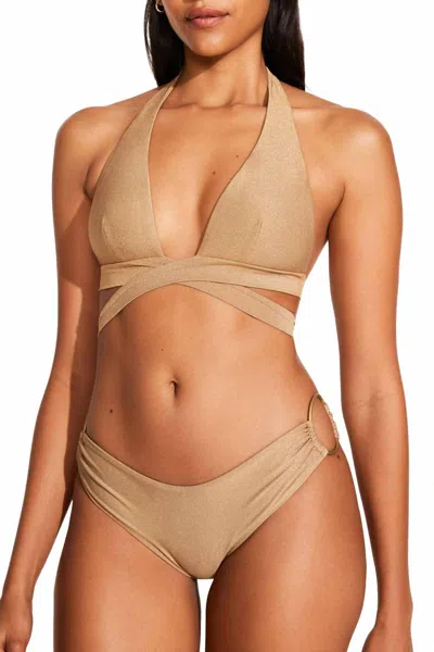 Vitamin A Pin Up Star Full Bikini Bottom In Golden Glow In Brown
