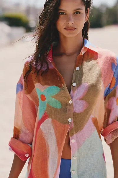 Vitamin A Playa Boyfriend Buttondown Shirt In Multi