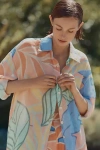 Vitamin A Playa Boyfriend Linen Buttondown Shirt In Orange