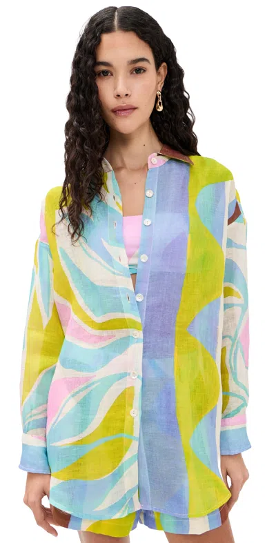 Vitamin A Playa Boyfriend Shirt Coast Colorblock In Multi