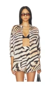 Vitamin A ® Playa Oversize Linen Cover-up Shirt In Multi