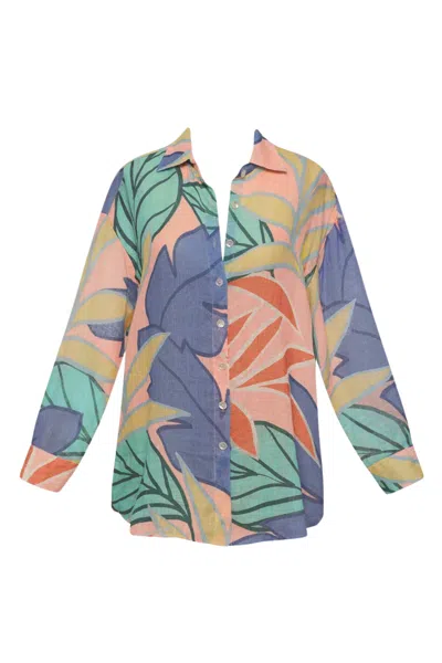 Vitamin A Playa Boyfriend Shirt Retro Jungle In Multi