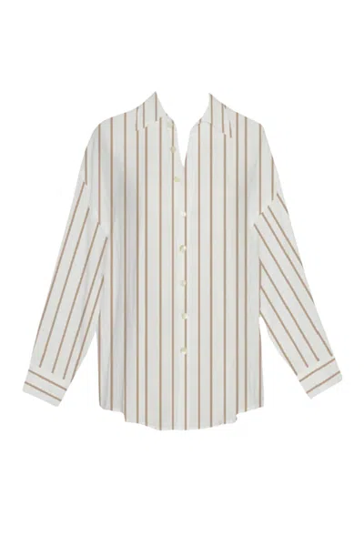 Vitamin A Playa Boyfriend Shirt Tan In Multi