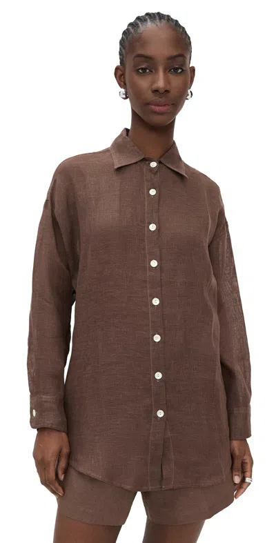 Vitamin A Playa Boyfriend Shirtdress Mocha In Brown