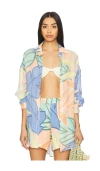 Vitamin A Playa Linen Boyfriend Shirt In Black