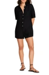 Vitamin A ® Playa Linen Cover-up Romper In Black