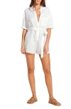 Vitamin A Playa Linen Romper In White In White