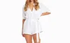 Vitamin A Playa Linen Romper In White In White