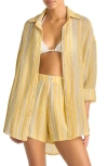 Vitamin A Playa Boyfriend Shirt Sunny Skies In Brown