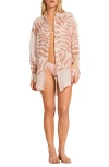 Vitamin A ® Playa Oversize Linen Cover-up Shirt In Gold Coast Ecolinen