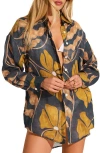 Vitamin A ® Playa Oversize Linen Cover-up Shirt In Kelp Flower