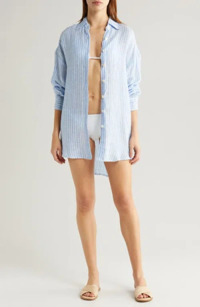 Vitamin A Playa Boyfriend Shirt In Summer Stripe