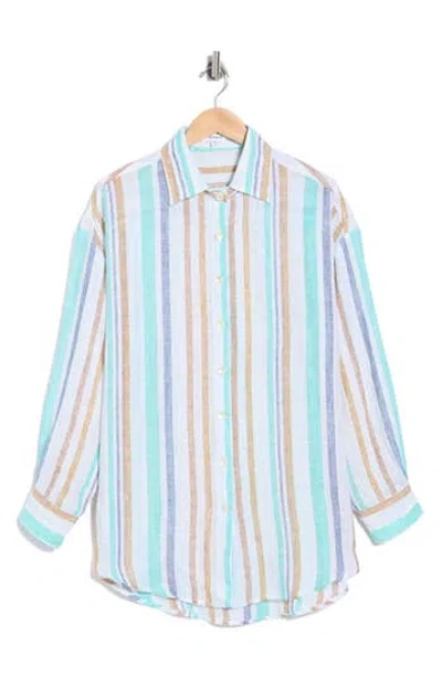 Vitamin A ® Playa Oversize Linen Cover-up Shirt In Multi
