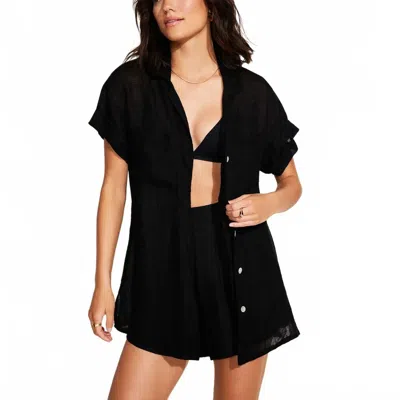 Vitamin A Playa Pocket Blouse In Black