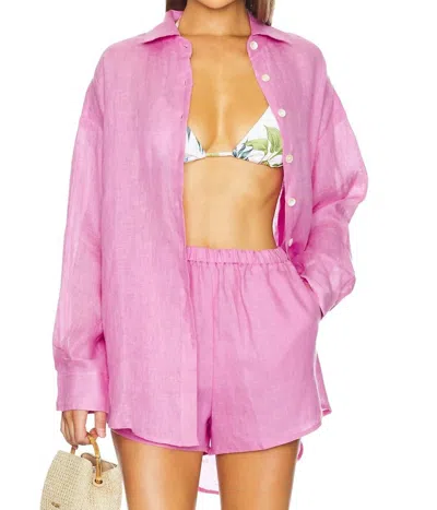 Vitamin A Playa Shirt Dress In Bubblegum In Pink